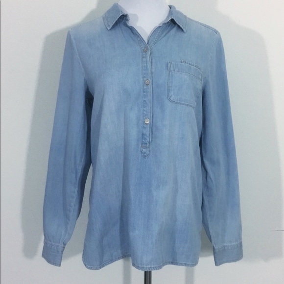 J. Jill Tops - J. Jill Denim Chambray Popover Tunic Shirt Small